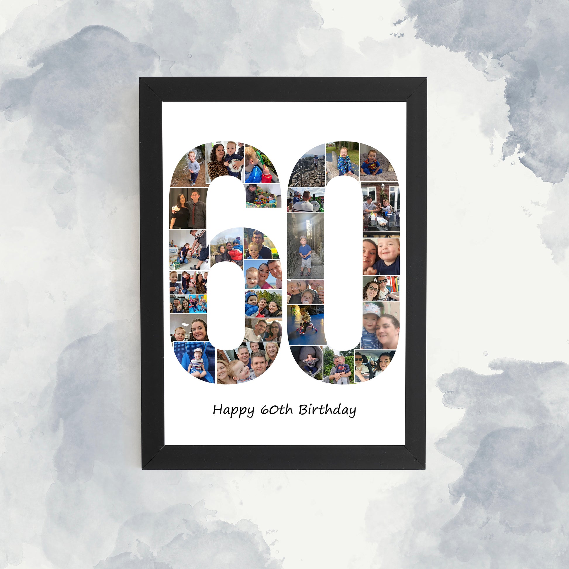 Birthday Photo Collage Print, 70th Personalised Photo Collage, Landmark 70th Birthday Print, 70th Collage Print, Birthday Gift idea