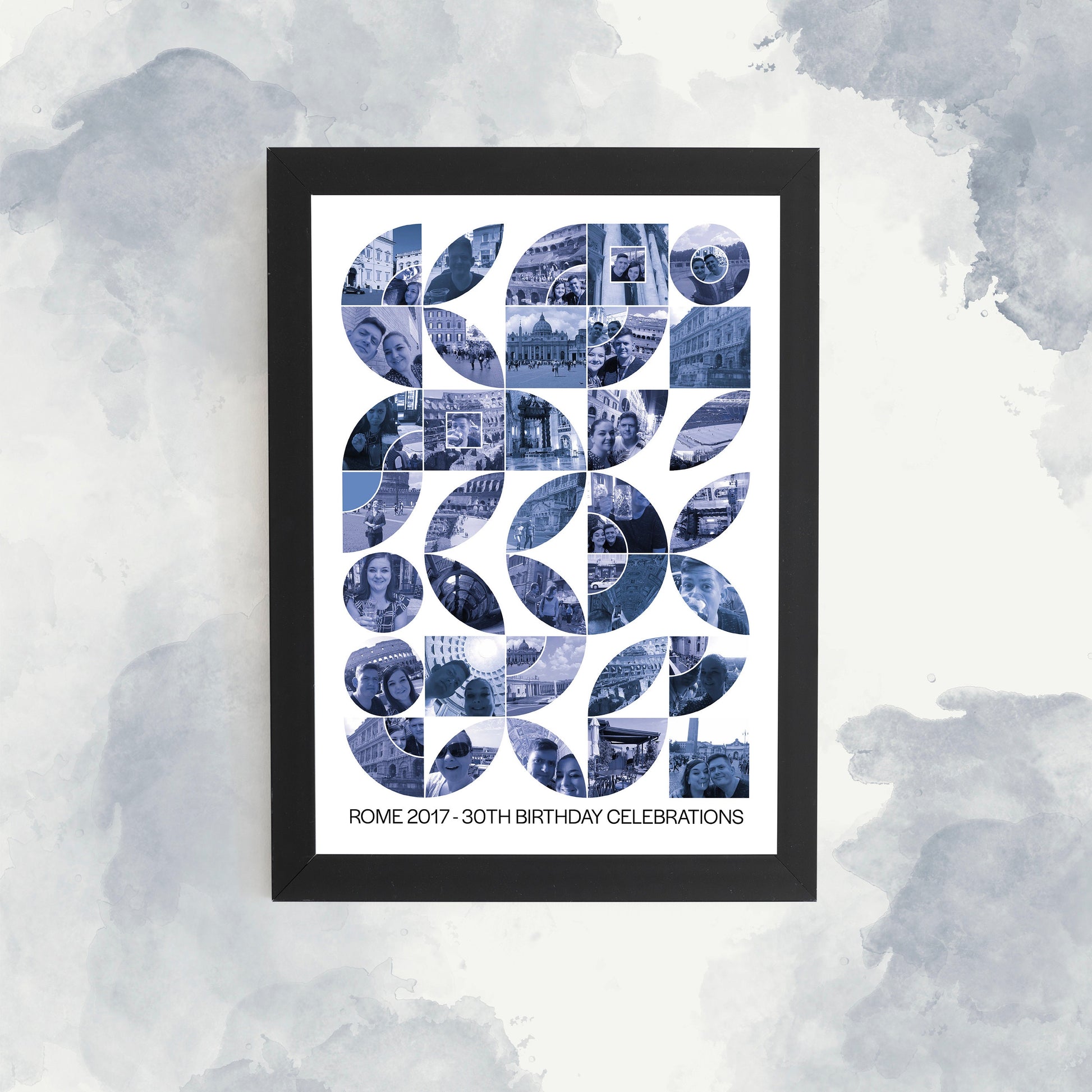 Bauhaus Geometric Shape Print, Personalised Photo Collage, Wall Art, Abstract Photo Montage for Home Décor, Abstract Photo Collage Design