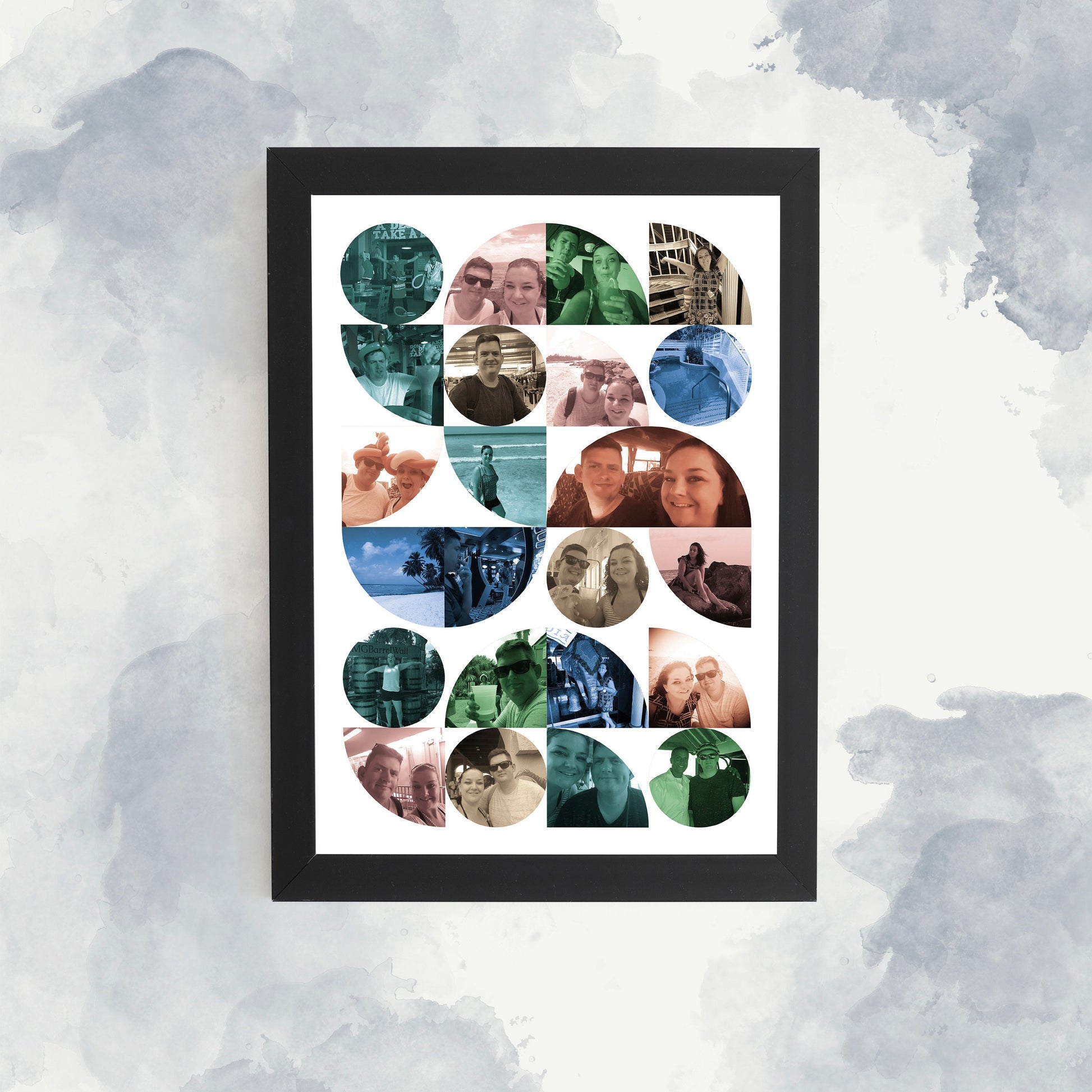 Bauhaus Geometric Shapes, Personalised Photo Collage, Wall Art, Abstract Photo Montage for Home Décor.