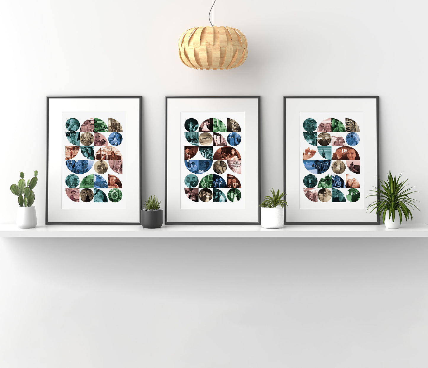 Bauhaus Geometric Shapes, Personalised Photo Collage, Wall Art, Abstract Photo Montage for Home Décor.