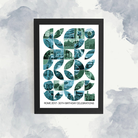 Bauhaus Geometric Shape Print, Personalised Photo Collage, Wall Art, Abstract Photo Montage for Home Décor, Abstract Photo Collage Design