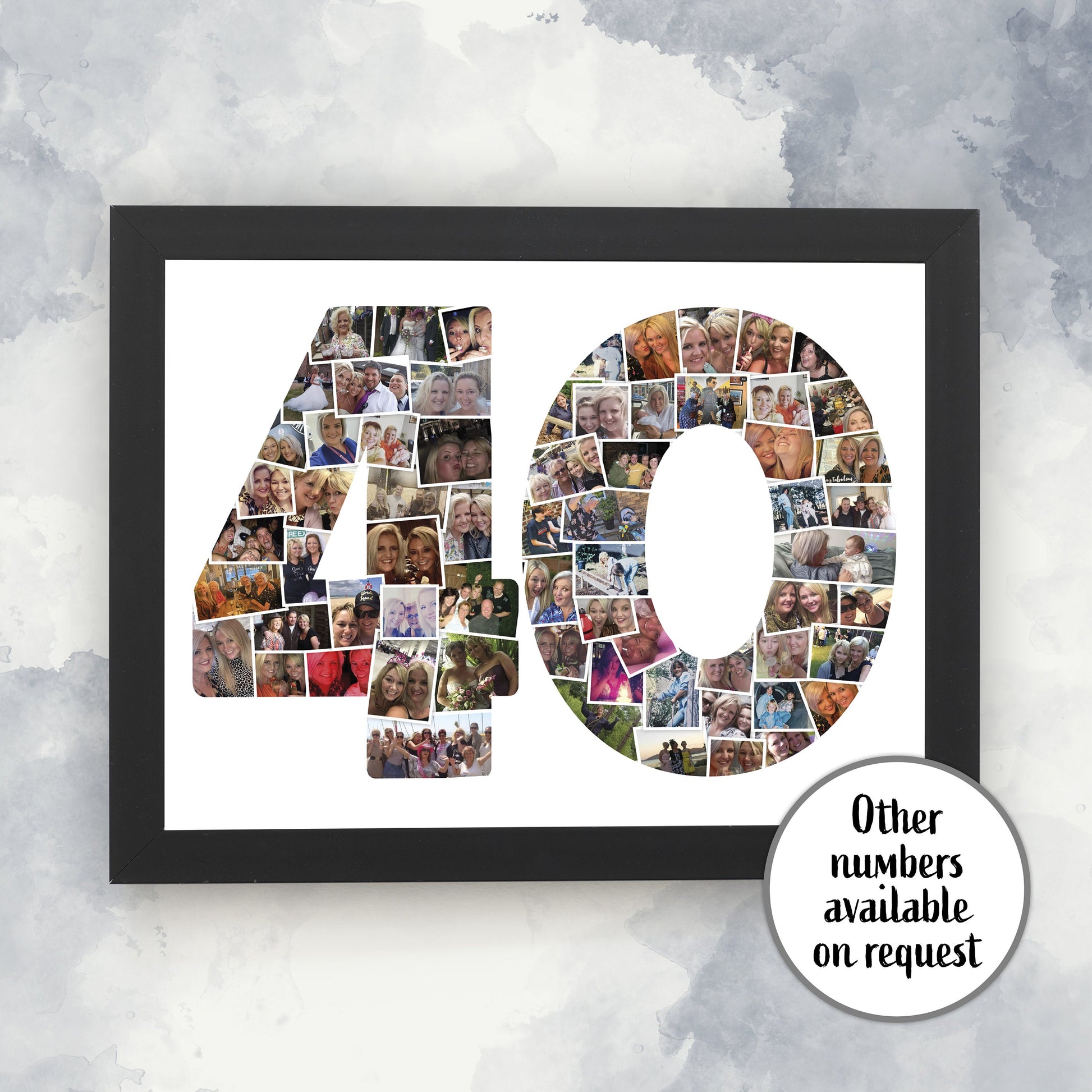 18th Photo Picture Collage, Print and Framed, Number Photo Collage Gift, Birthday Gift for Boy & Girl, Print Gift for landmark Birthdays