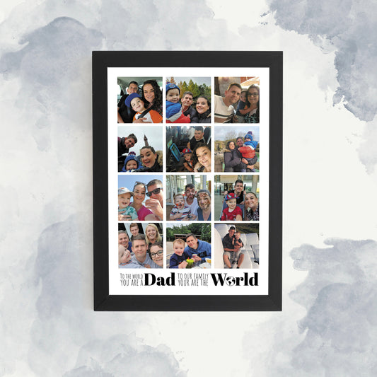 Personalised Dad Photo Collage, Photo Print, Gift for Dad, Fathers Quote, Fathers Day Present, Daddy Framed Print, Memories Keepsake Art
