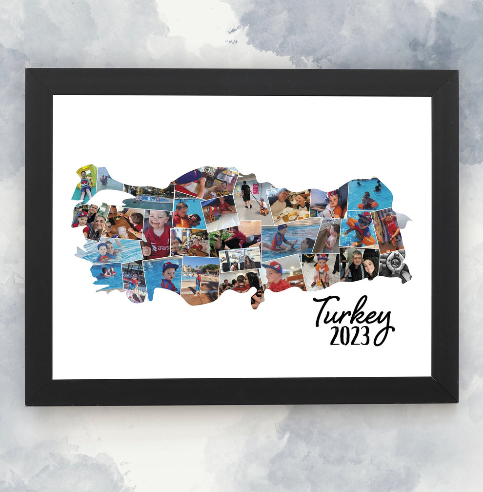 Personalised Turkey Country Photo Collage - Country Map Print - Holida ...