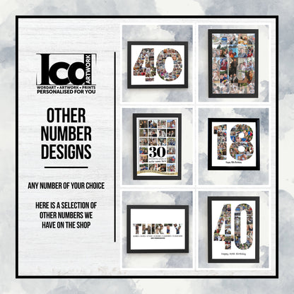 Framed Print for Mum, Personalised Photo Collage, Family Name, Photo Word Art, Mother's Day Gift Ideas