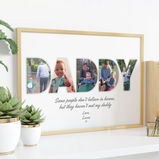Personalised Daddy Photo Collage, Letter Photo Collage, Dad Print, New Parent Gift, Christmas Gifts for Dad, Father's Day Gift