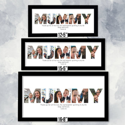 Photo Collage Framed Print for Dad, Personalised Photo Image Collage, Photo Collage Frame, Family Print, Photo Word Art, Gifts for Fathers