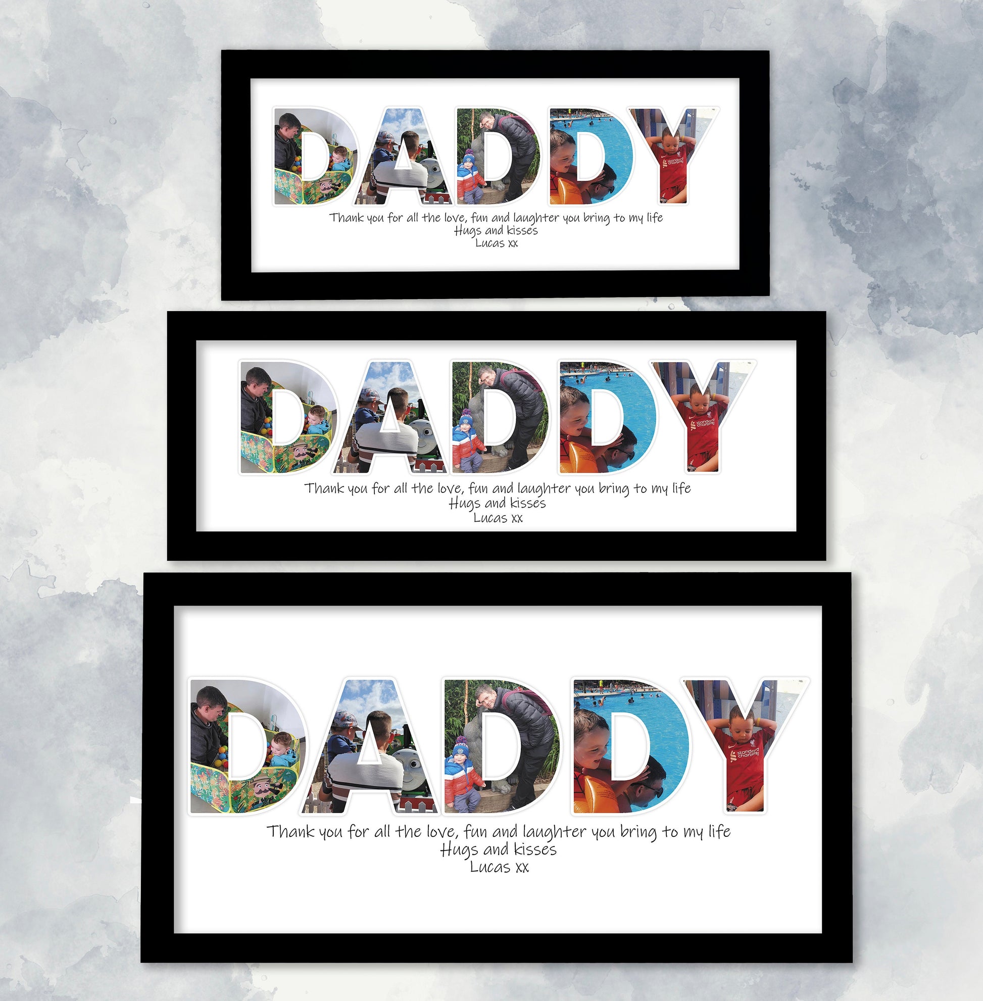 Photo Collage Framed Print for Dad, Personalised Photo Image Collage, Photo Collage Frame, Family Print, Photo Word Art, Gifts for Fathers