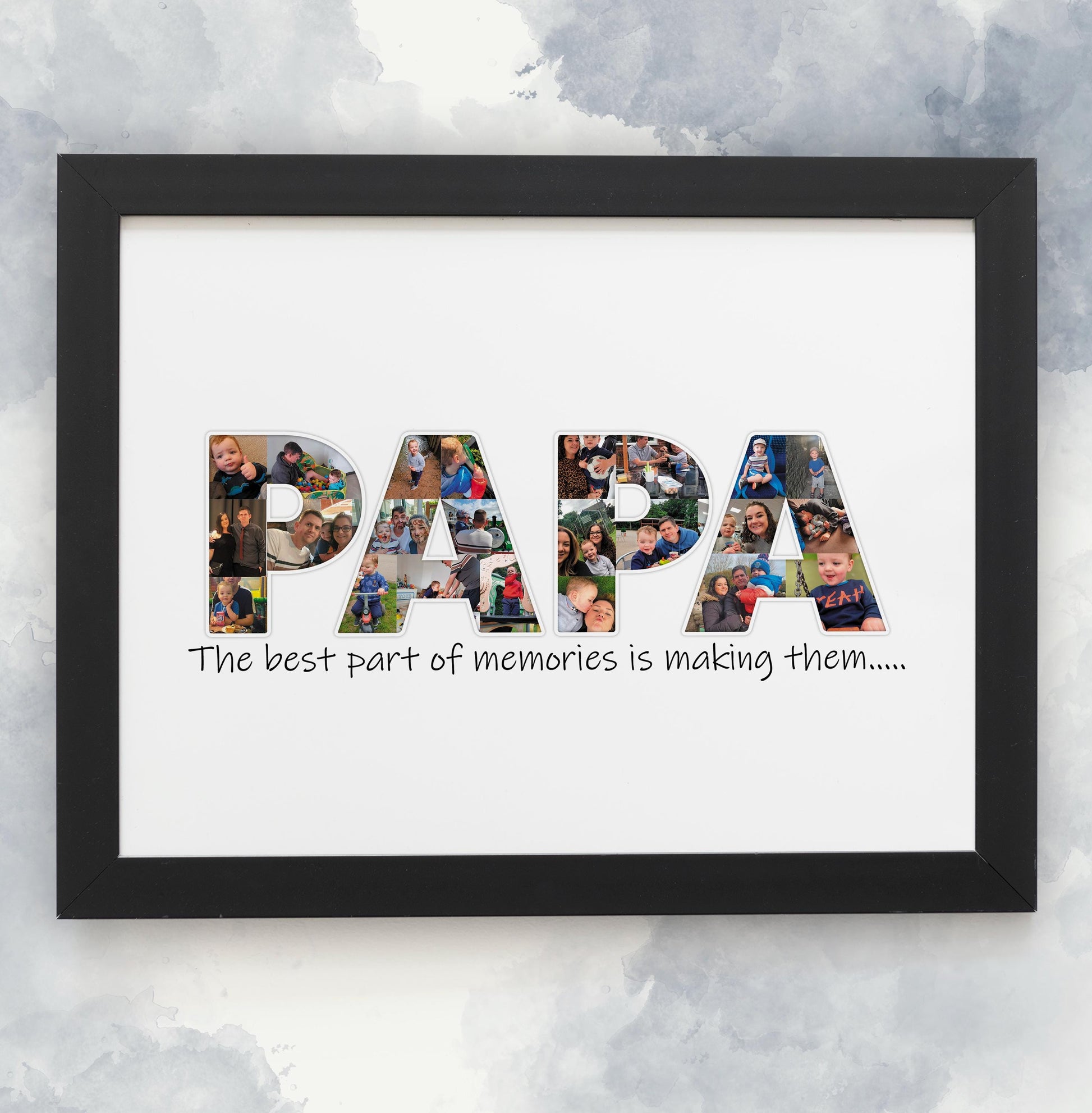Personalised 'Daddy' Photo Collage Print – Custom Dad Photo Gift, New Father Wall Art, Family Picture Keepsake