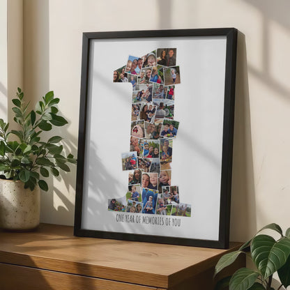 Personalised Photo Collage Picture Display First Birthday Memory Print Custom Design Special Occasion Milestone Gift Wedding Anniversary