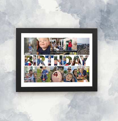 Personalised Photo Collage, Happy Birthday Print, Custom Photo Collage, Birthday Photo Print, Framed Print, Birthday Gift idea Boy or Girl