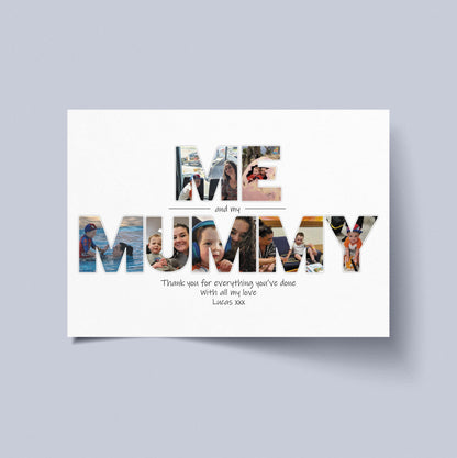 Mummy & Me Photo Print, Personalised Photo Collage, Mummy and Child Print, Gift for Mum, Mother's Day Gift, Letters as Photo Art Print