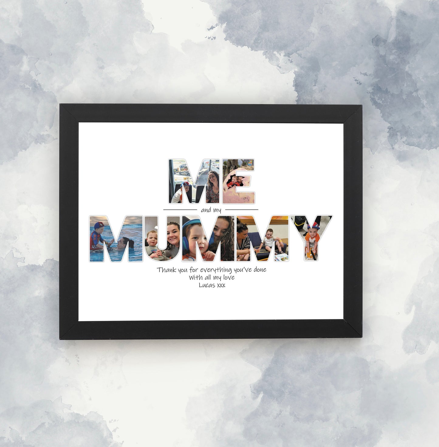 Mummy & Me Photo Print, Personalised Photo Collage, Mummy and Child Print, Gift for Mum, Mother's Day Gift, Letters as Photo Art Print