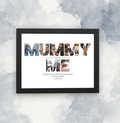 Mummy & Me Photo Print, Personalised Photo Collage, Mummy and Child Print, Gift for Mum, Mother's Day Gift, Letters as Photo Art Print